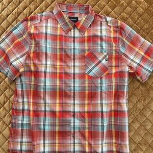 Marmot Red and Blue Casual Button Down Shirt XL